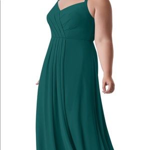 Azazie Bridesmaid Dress Size 14A, Color Peacock
